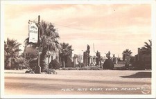 Yuma Arizona RPPC Peach Auto Court Roadside 1930s Street Scene picture
