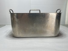 Tournus France Aluminum Roasting Pan W/Lid & Lift-Out Rack Vintage French 11”x8” picture