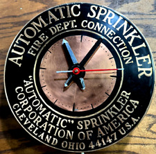 Rare Vintage AUTOMATIC FIRE SPRINKLER CO Cleveland Ohio Brass Wall CLOCK picture