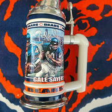 The Danbury Mint Gale Sayers Chicago Bears NFL Beer Stein w/ Lid Handle picture