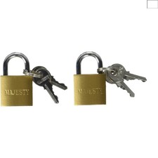 25mm Mini Solid Brass Padlock Set of 2 with 2 Keys - Elegant Security Solution picture