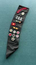 Vintage 1960’s Authentic Girl Scout Sash with Badges Pins Stars - Troop 266 picture