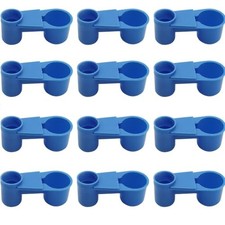 12Pcs Automatic Bird Waterer Cups Poultry Waterer Cage Feeder Blue picture