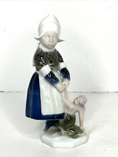 Antique Rosenthal Dutch Girl wDoll Porcelain Figurine Signed K. Himmelstoss 6.5