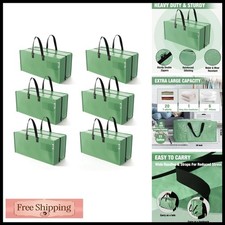 WORKPRO 6 Pack Extra Large Moving Bags Green - Heavy Duty Storage Totes with picture