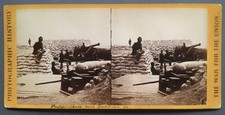 RARE Mathew B. Brady, Fortifications near Yorktown, Albumen Print Stereograph picture