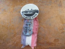 S.S. United States Ocean Liner Steamship Pinback Button 1-3/4