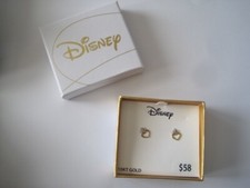 DISNEY Fine Earrings Heart Crown 10k Pierced Earrings picture
