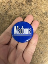 Vntg Madonna Button Pin Tour Blue HTF RARE Concert Sing Music For Vest Metal Fun picture