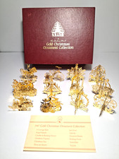 Vintage Danbury Mint 1987 Gold Christmas 12 Ornament Collection picture