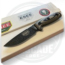 ESEE-4 Fixed Blade Knife 1095 Carbon Steel Black Blade 3D Micarta USA Made picture