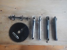 Schwinn XS 3 piece crankset two sets of arms chrome and black picture