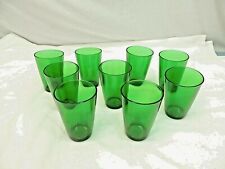 VINTAGE ANCHOR HOCKING FOREST GREEN 8 OZ. JUICE GLASSES, LOT OF 9 picture