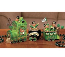 St. Patrick's Day Leprechaun Express Train Resin Tabletop Decoration 12.5