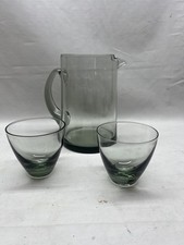 VTG Morgantown Normandie Smoke 3-pc. Cocktail Pitcher Glasses picture