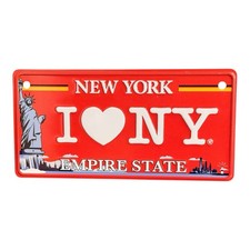 I Love NY Metal License Plate Sign Empire State Building Souvenir Decor picture