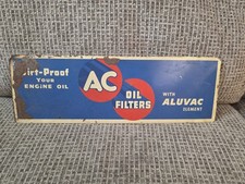 Original Vintage AC Oil Filters Gas Advertising Sign Tin Metal  picture