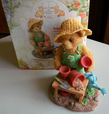 2002 Charter Membership Cherished Teddies Tristan # CT108 Gardner Garden Straw picture