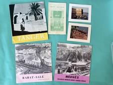 Vintage Morocco Travel Ephemera Lot Brochures Maps Tanger Rabat Meknes Fes Cards picture
