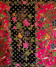 Vintage Floral Koi Pink Colorful Textile Fabric 43”W x 76”L picture