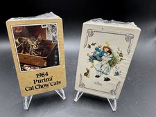 Vintage Lot of 2 Playing Card Decks: 1984 Purina Cat Chow & Norman Rockwell  picture