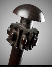 Antique 19thC. Vanawatu Native Produced Hardwood Club-Unique Creative Example picture