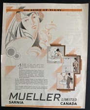 1929 CANADA CANADIAN AD MUELLER SINKS SHOWER BATHROOM SUPPLIES SARNIA ONTARIO picture