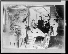 Robert Louis Stevenson,family sitting around table,home,Hawaiian Islands,c1921 picture