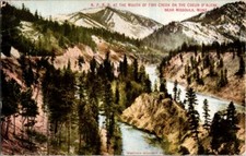 Postcard Northen Pacific RR Fish Creek Coeur D' Alene Missoula MT Montana I-737 picture