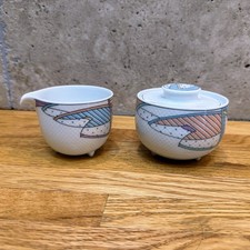 Vintage Rosenthal Century New Wave Sugar Bowl, Lid, & Creamer Dorothy Hafner picture
