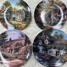 W. S. George Maurice Harvey Along An English Lane Collector Plates Set Lot of 4 picture