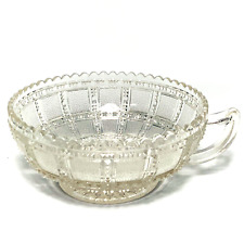 DEPRESSION GLASS IMPERIAL OLIVE BOWL Nappy Beaded Block #710 Clear Single Handle picture