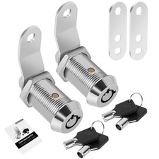 2 PCS Cabinet Lock With Keys 1 Inch RV Storage Cam Locks Keyed Alike Door picture