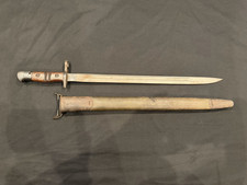 WWI WW1 US AEF M1917 Bayonet w/ Scabbard Production Marks Present picture
