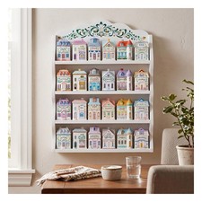 Leinuosen Vintage Spice Jar Wooden Rack with 4 Shelves and Drawer Hanging Spice picture