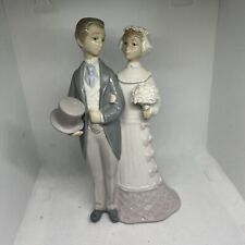 Vintage Lladro porcelain figurine 4808 bride and groom couple married excellent picture