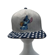 Disney Kid's Grey And Blue Stitch Pineapple Canvas Baseball Cap picture