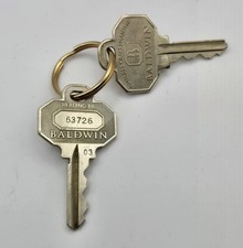 Vintage Baldwin Brass Keys Pair 63726 #03 Reading PA Timeless Craftsmanship picture