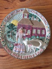 Vintage 1982 Young's Inc. Mary Had a Little Lamb Decorative Wall Plaque with Rem picture