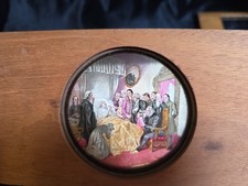 Antique Magic Lantern Wood Glass Slide Painting  