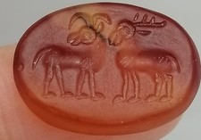 Stunning  Animals  Roman Old Agate Intaglio Stone Unique Stamp Seal picture