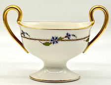 GORGEOUS 1907 ANTIQUE T&V LIMOGES SUGAR BOWL; TRV82; CORNFLOWERS; EXCELLENT COND picture