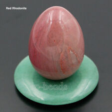 EPIC STONE- 35x45mm Natural Rhodanite Egg-Crystal Healing Decor Statue Egg picture