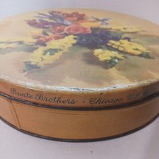 Vintage Floral Bunte Brothers Chicago USA 3 lb CANCO Candy Tin 10