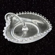 Vintage Candlewick Heart Shaped Nappy Candy Dish Clear Glass Beaded 5.5”W 3”T picture
