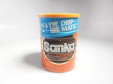 Vintage SANKA COFFEE CAN TIN ELECTRIC PERK 97% CAFFEIN FREE  SEALED  PROP picture