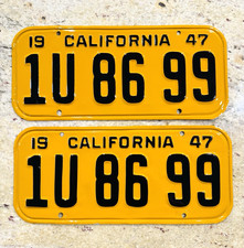 1947 California License Plates DMV Clear YOM picture