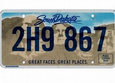 SOUTH DAKOTA passenger license plate 