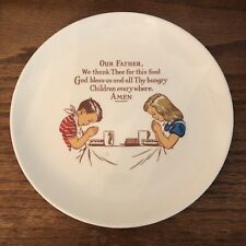 Vintage Our Father Prayer Plate Taylor Smith Versatile Applegath Grace Children picture