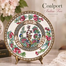Antique Coalport Indian Tree Porcelain Dessert Plate England 1891-1919 6.75 in. picture